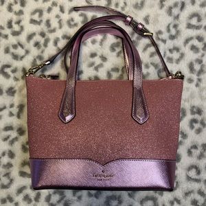 Kate Spade pink glitter crossbody bag with adjustable strap! Excellent condition